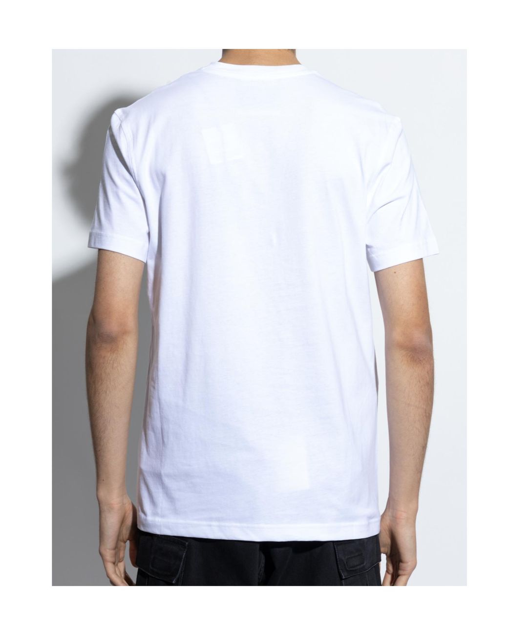 Moschino White T-Shirt With Embroidered Logo for men
