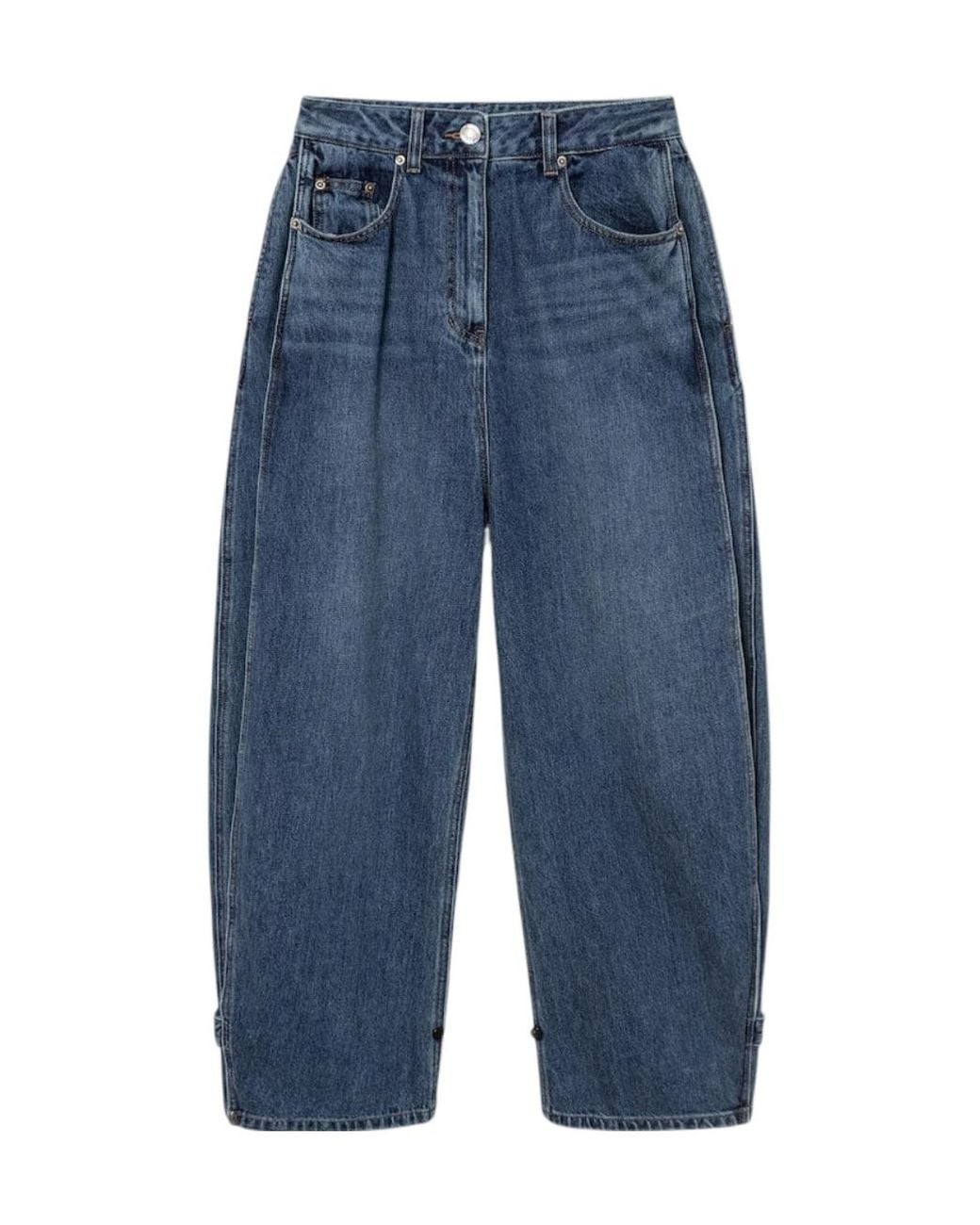 Juun.J Blue High-Waisted Wide-Leg Trousers