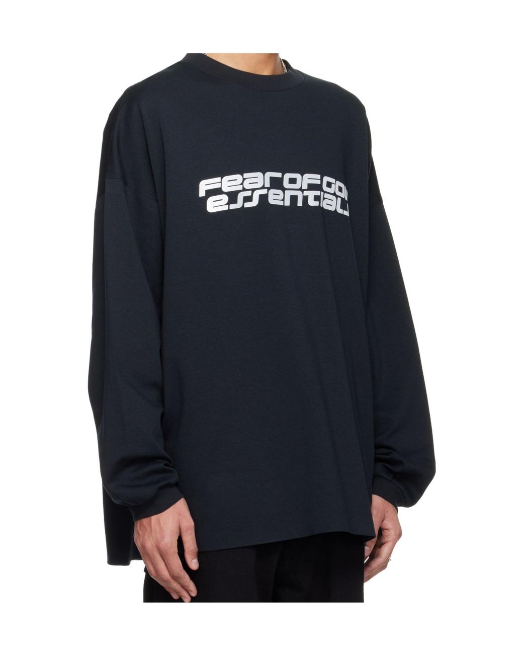 Fear Of God Blue Logo Printed T-Shirt for men