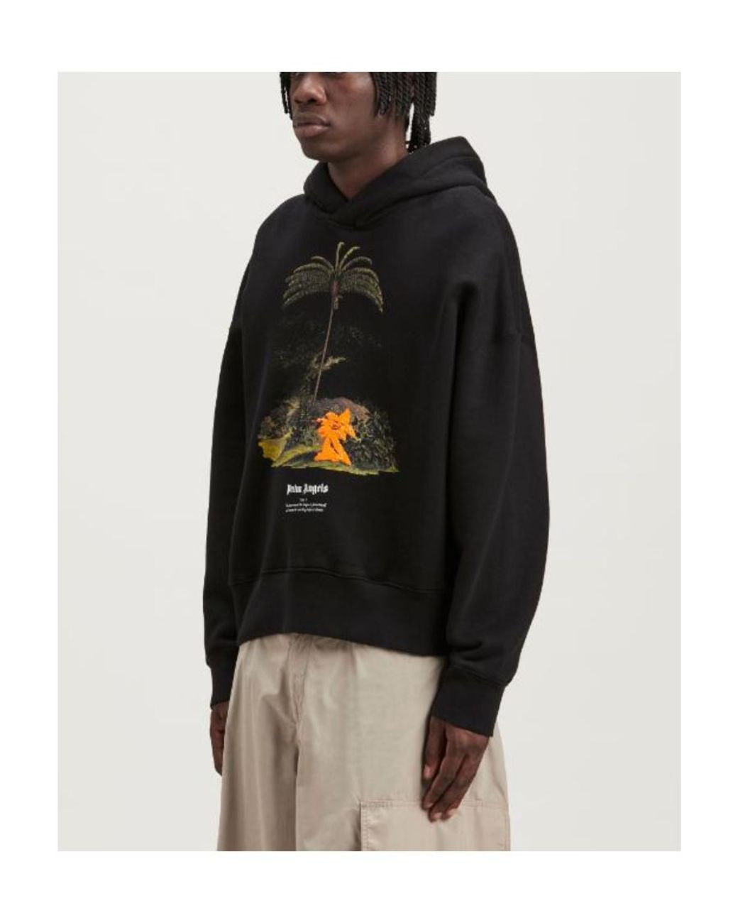 Palm Angels Black Enzo From The Tropics Long Sleeved Hoodie for men