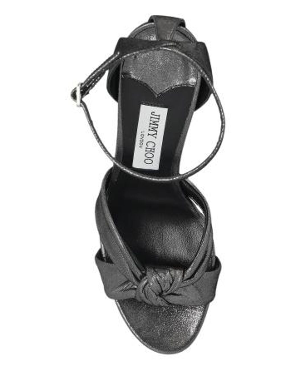 Jimmy Choo Metallic Rosie 100 Knotted Sandals