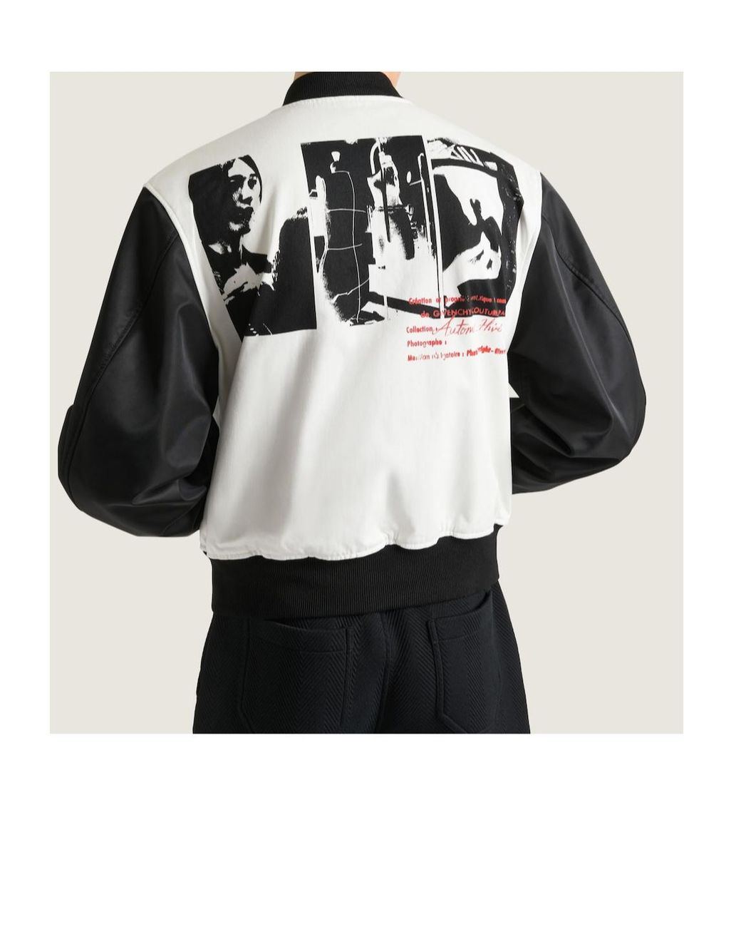 Givenchy Black Bi-Material Blouson With Photographic Negative Print for men