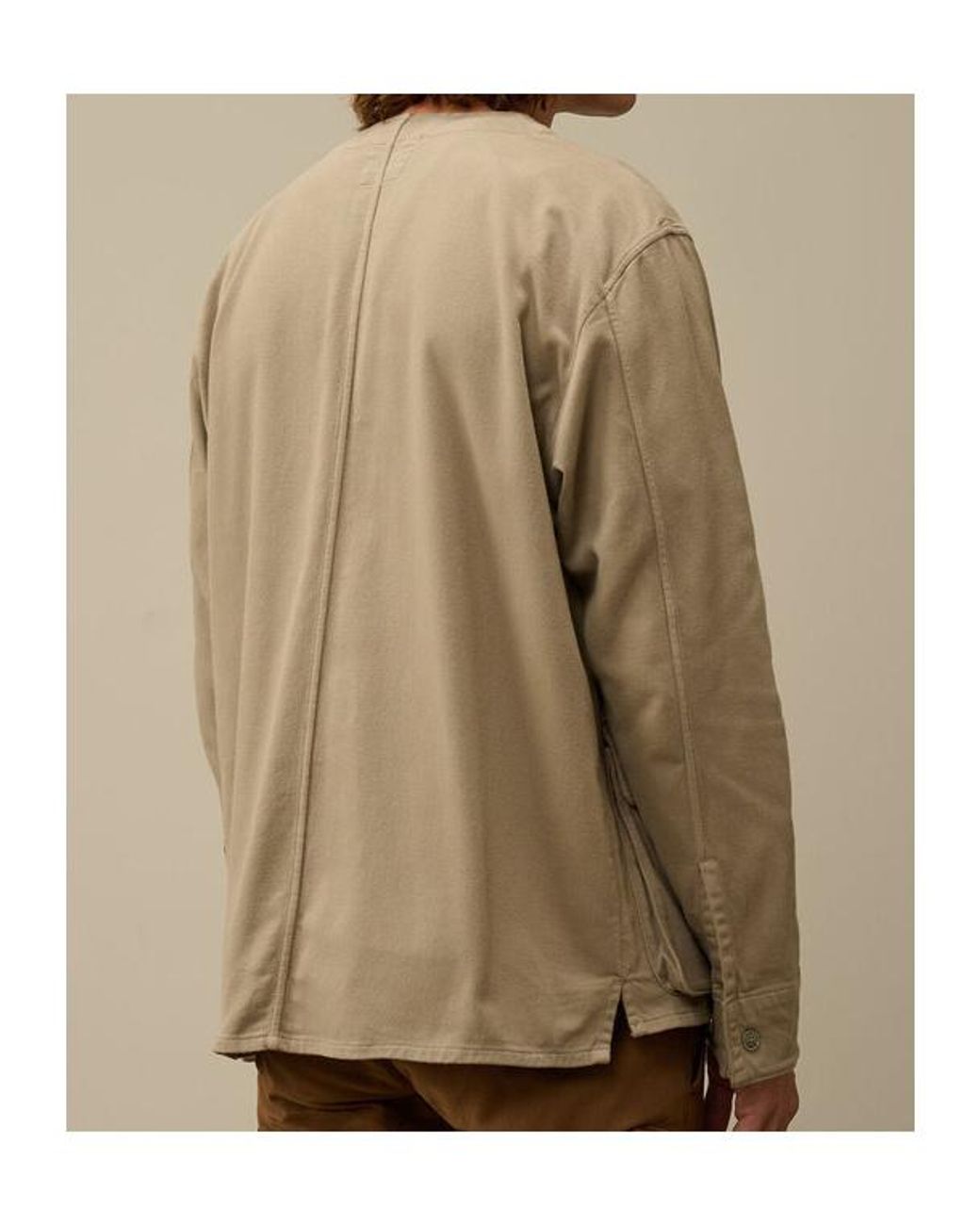 C P Company Natural Armored-Stretch Buttoned Overshirt for men