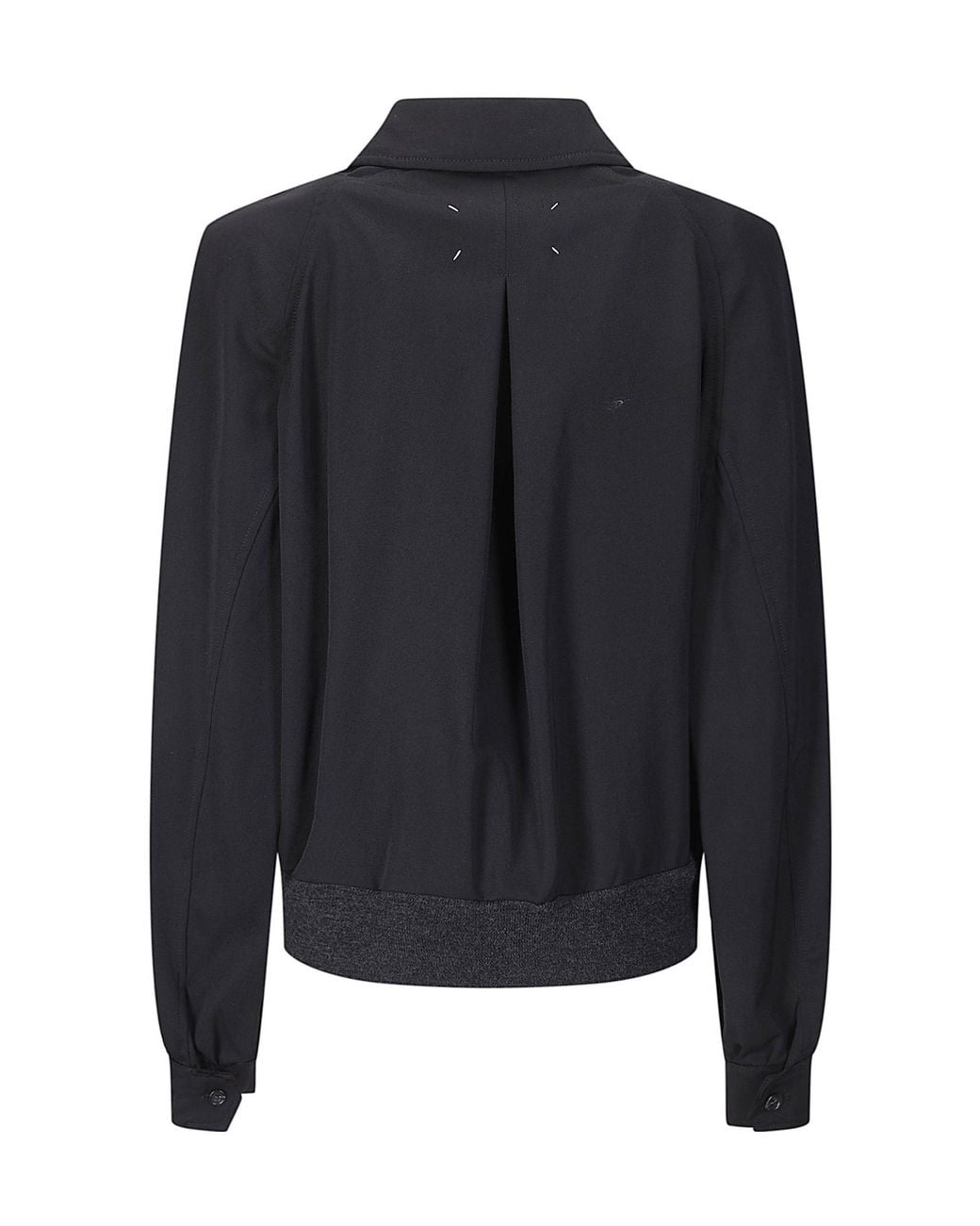 Maison Margiela Black Zip-Up Bomber Jacket