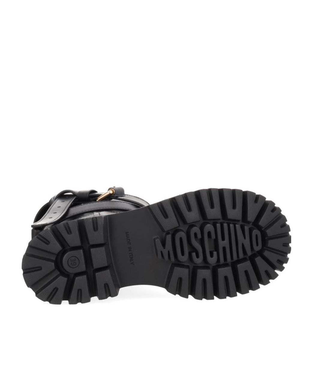Moschino Black Buckle Ankle Boots