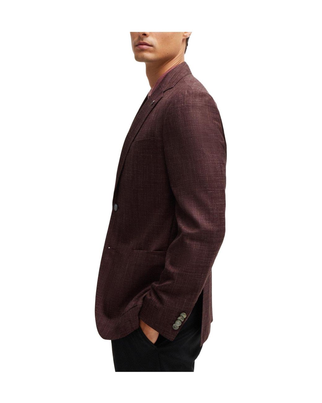 Boss Brown Single-Breasted Blazer for men