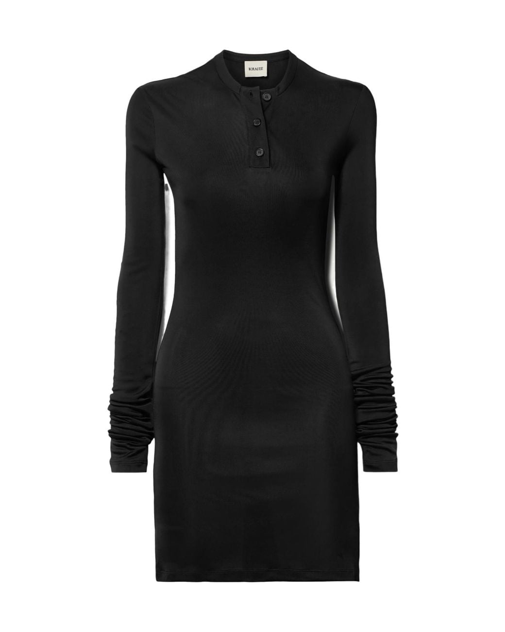 Khaite Black Long-Sleeved Button T-Shirt