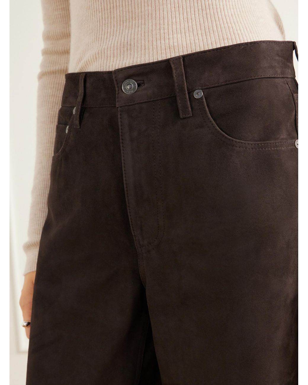 Citizens of Humanity Black Mid-Rise Barrel-Leg Pants