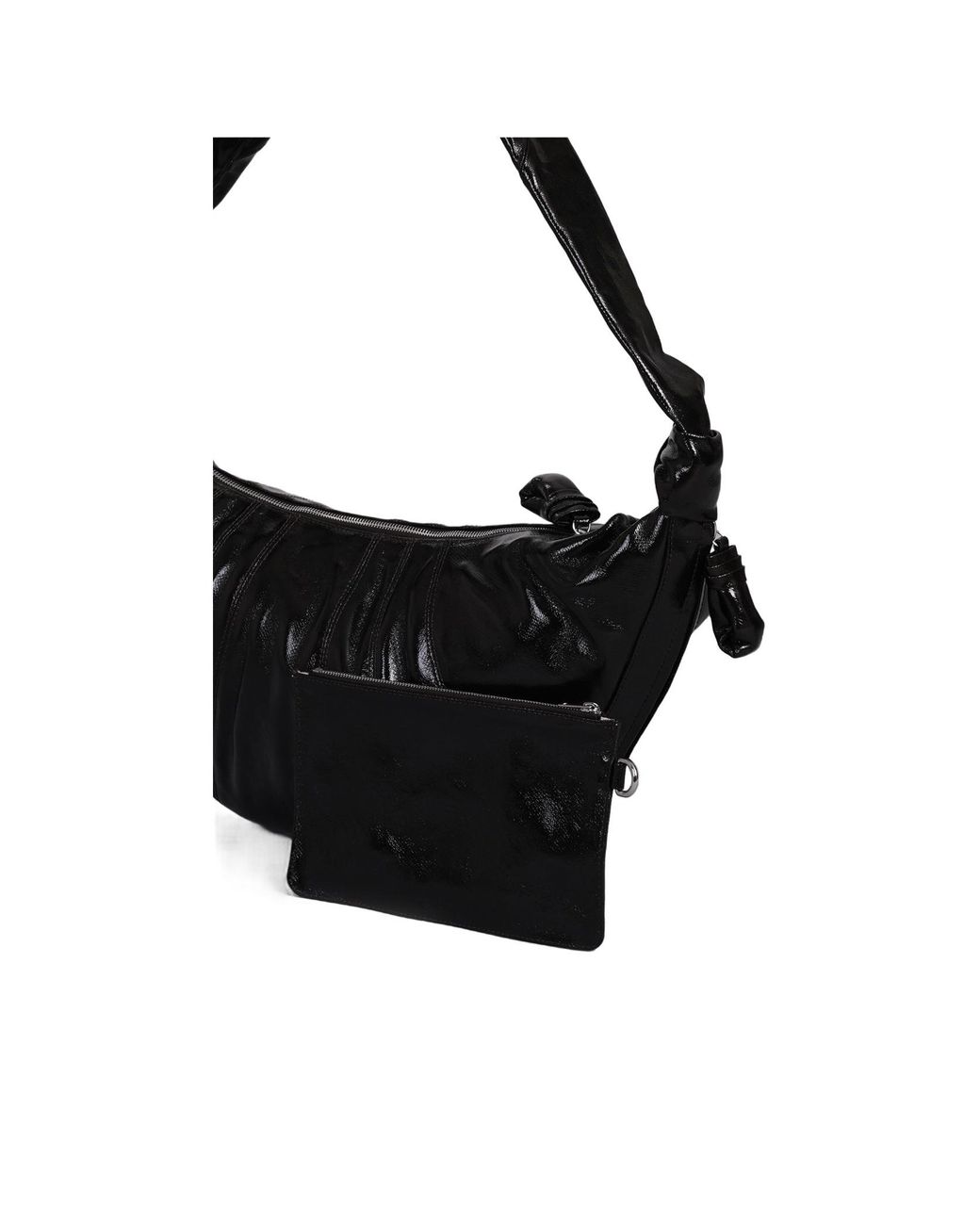 Lemaire Black Knot Detailed Large Croissant Shoulder Bag