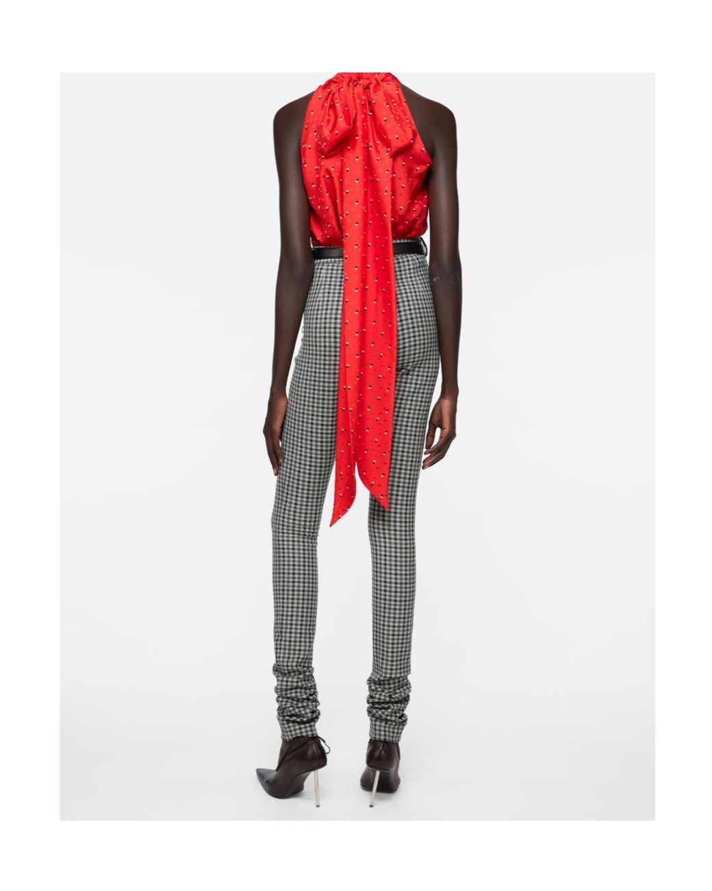 Acne Gray Gingham Check Trousers