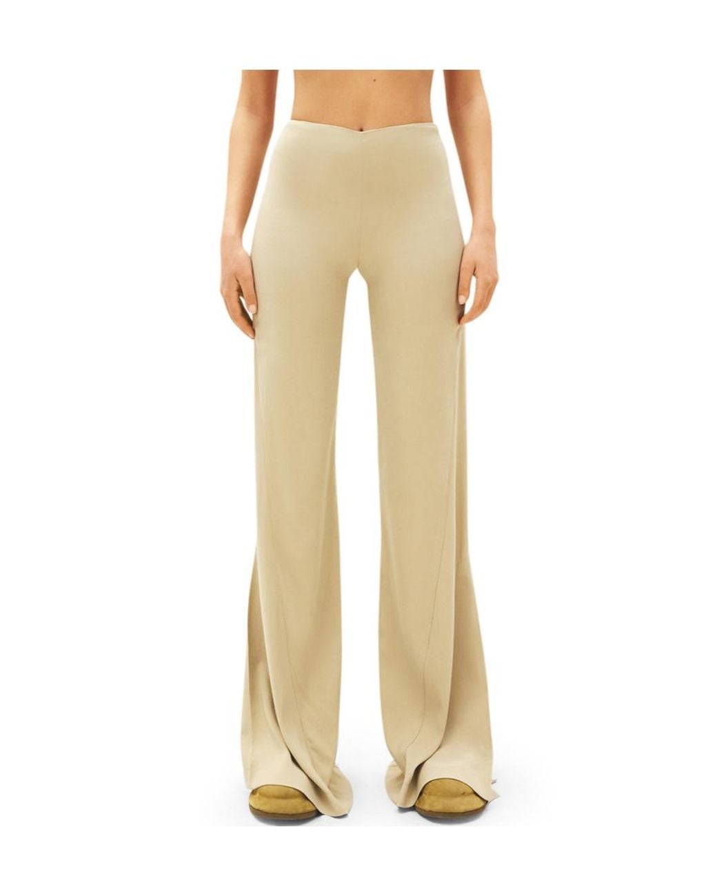 Jacquemus Natural Soffio Mid-Rise Flared Pants