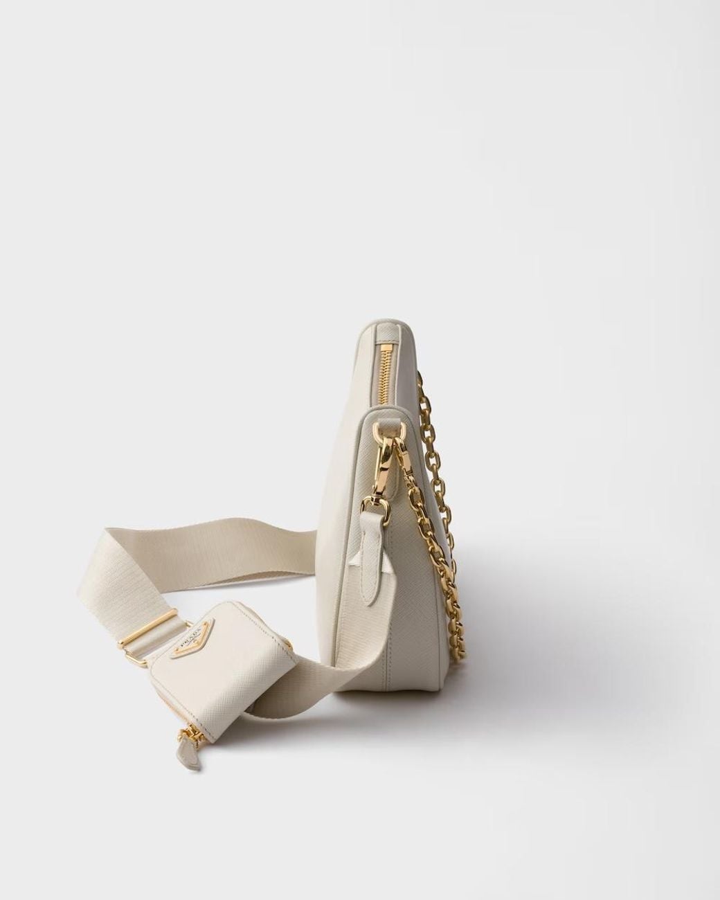 Prada Gray Re-Edition 2005 Zipped Shoulder Bag