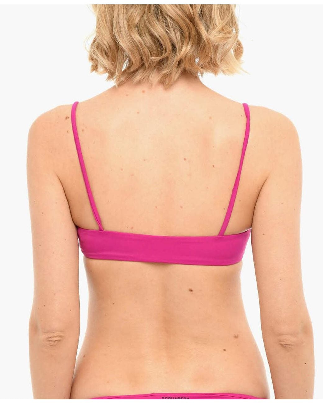 DSquared² Pink Icon Printed Bikini Top