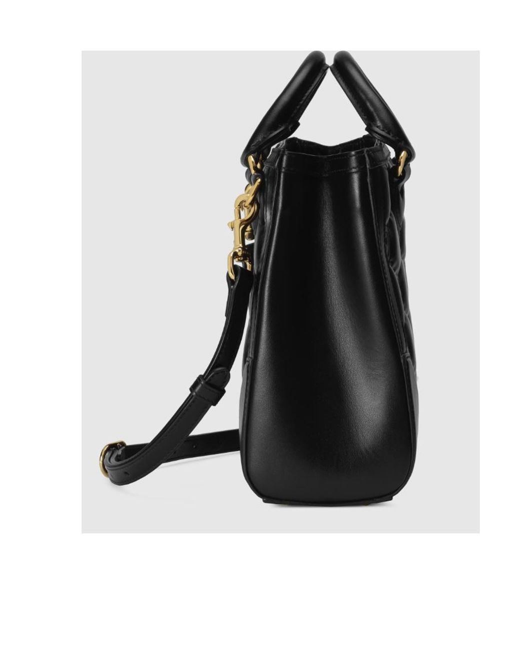Gucci Black Matelassé Mini Top Handle Bag