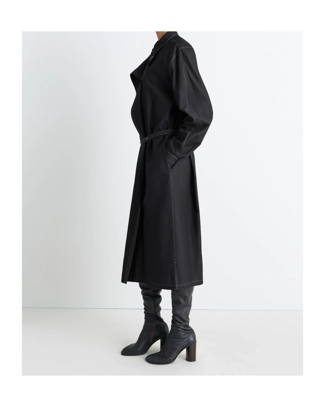 Lemaire Black Belted Shirt Dress