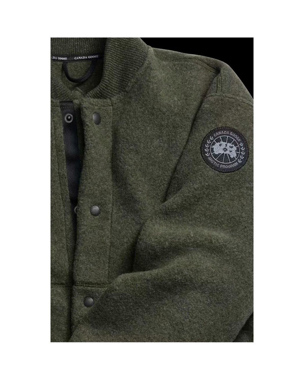 Canada Goose Green Hudson Fleece Bomber Label for men