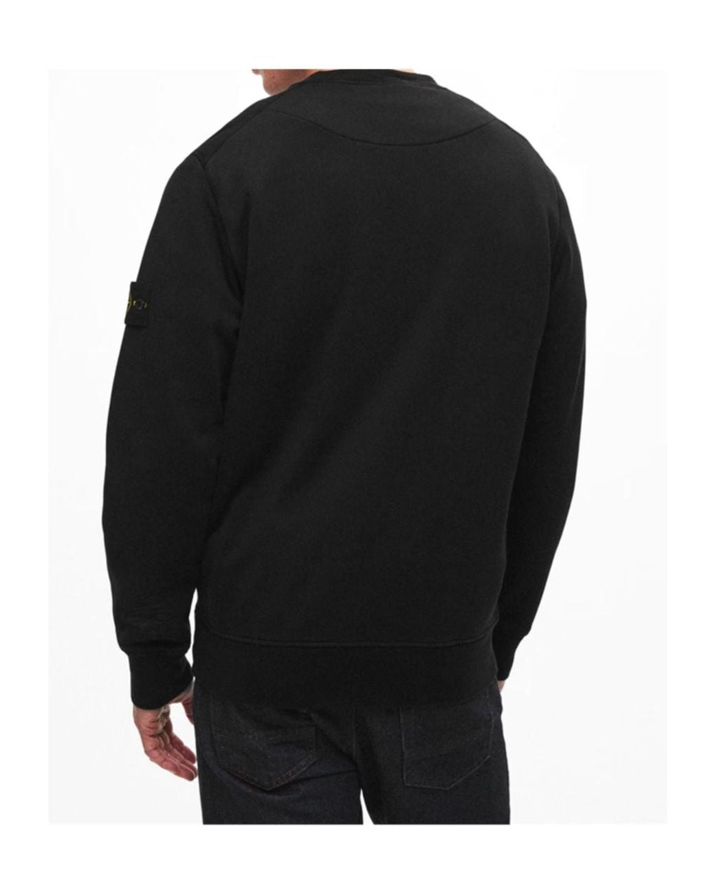 Stone Island Black Logo Crew Neck Sweatshirt for men