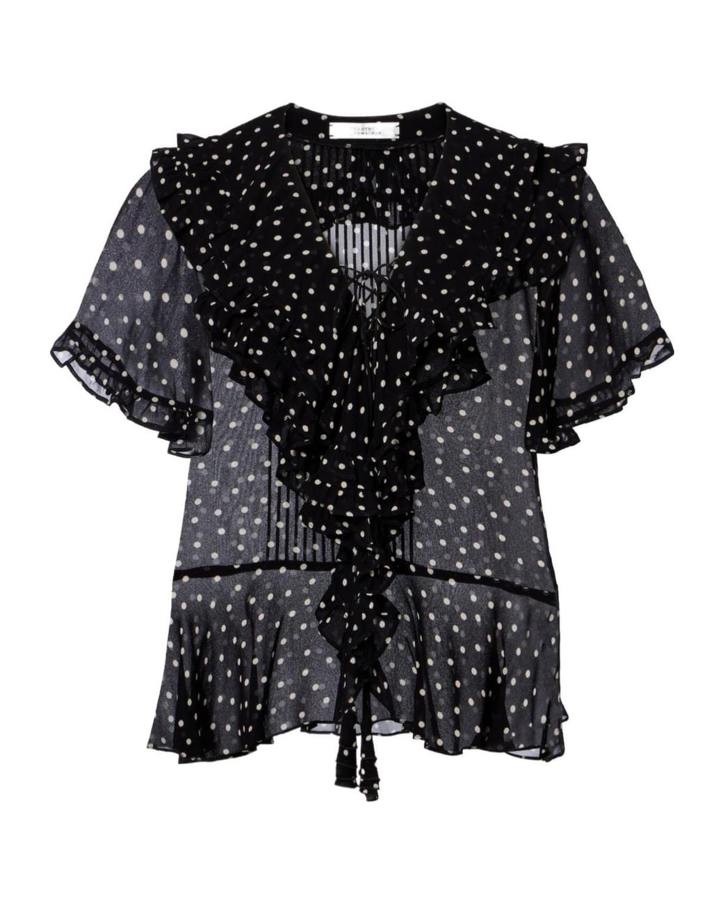 Dorothee Schumacher Black Dancing Dots Polka Dot Georgette Cover-Up