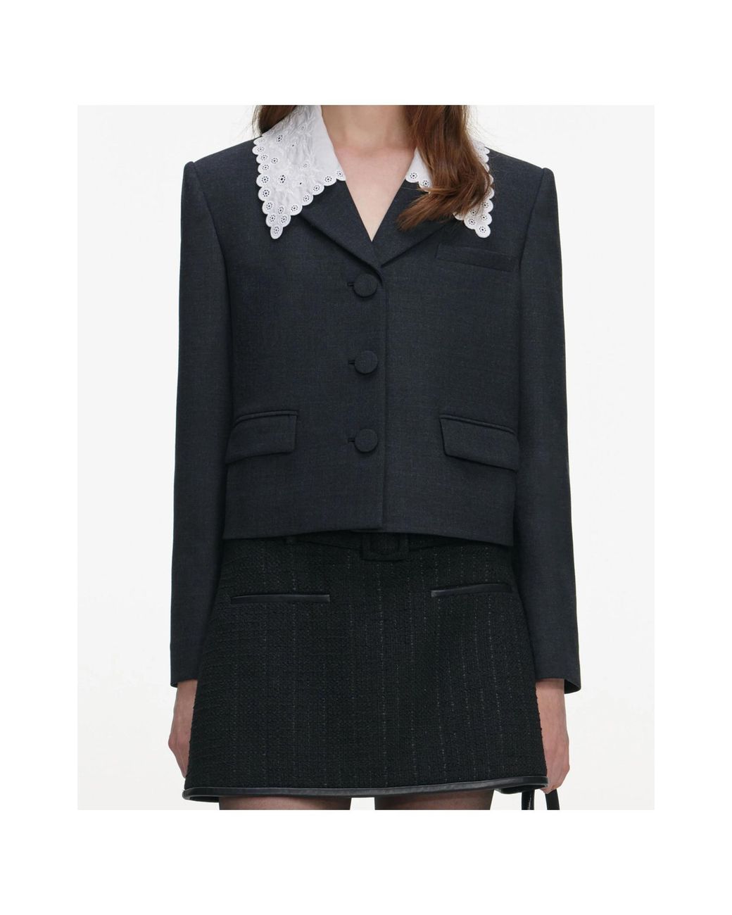 Self-Portrait Black Collared Jacket