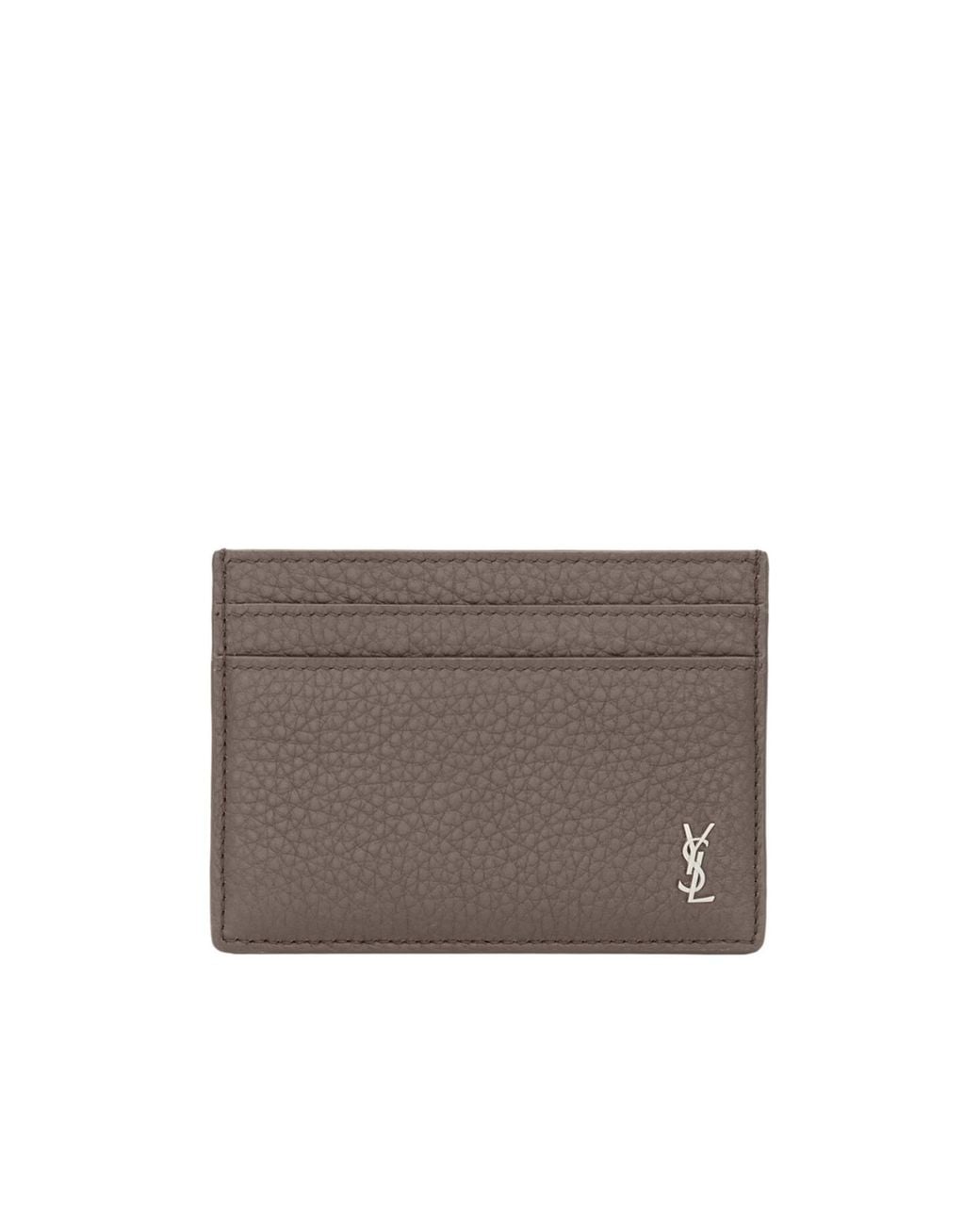 Saint Laurent Gray Tiny Cassandre Card Case for men