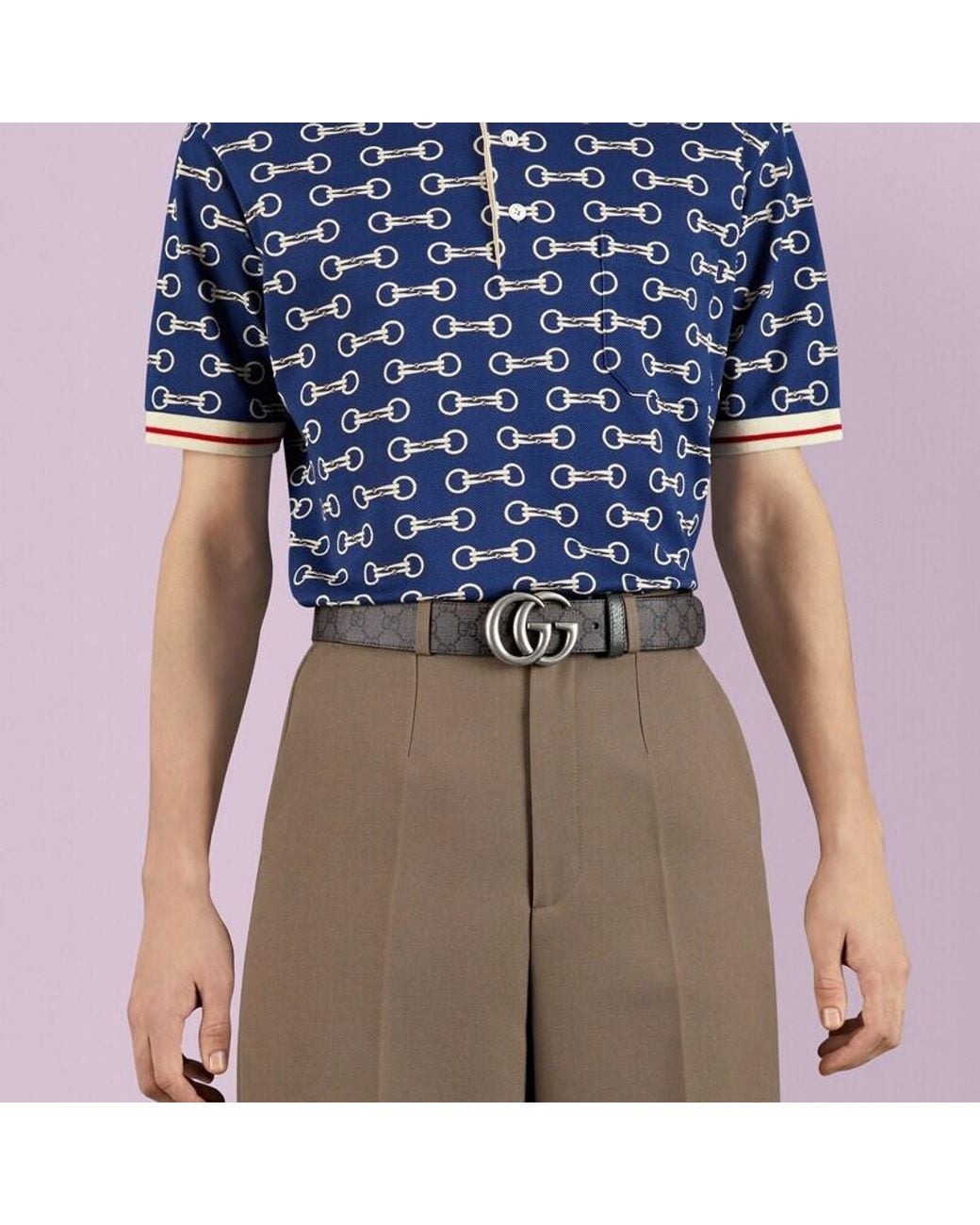 Gucci White Gg Marmont Reversible Belt for men