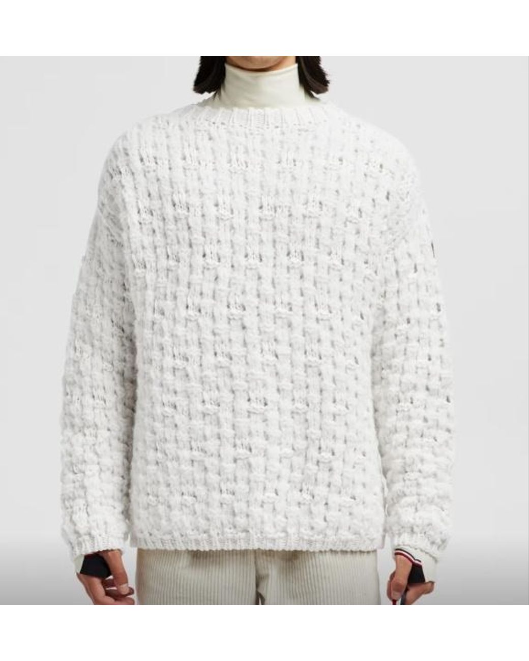 Moncler White Wool Alpaca Jumper for men