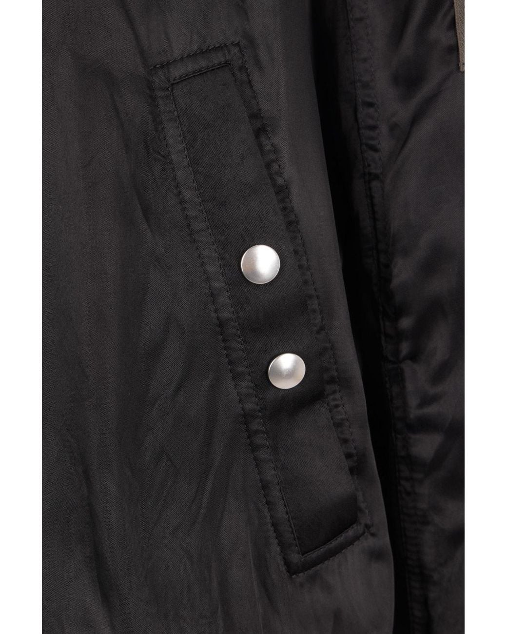 Rick Owens Black Crinkled Bomber Jacket for men