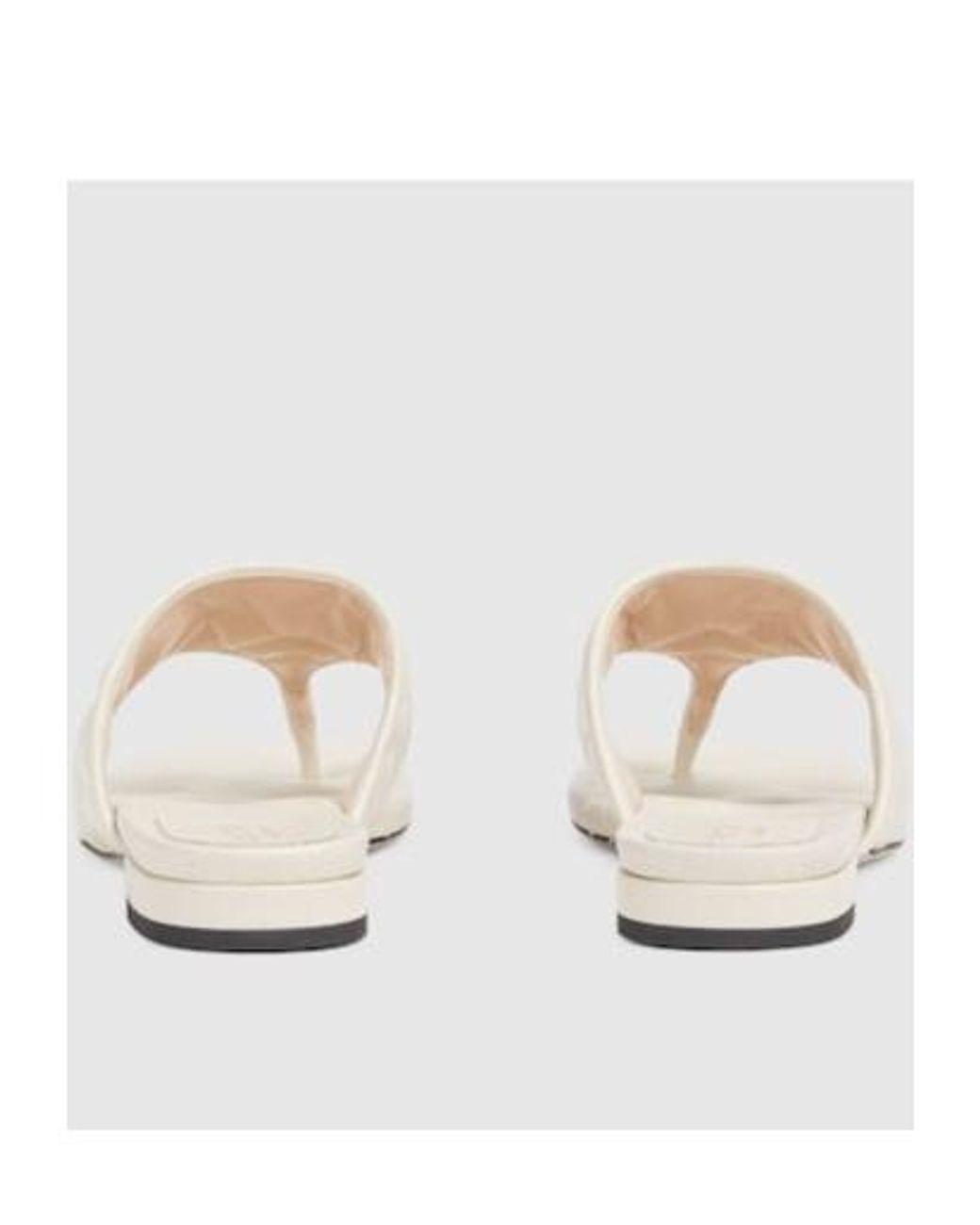 Gucci White Double G Thong Sandals