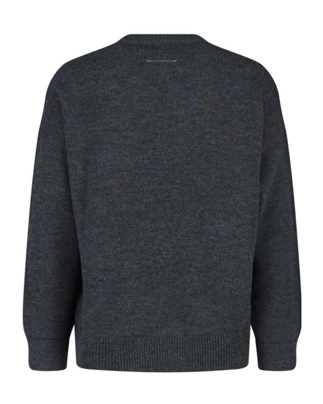 MM6 by Maison Margiela Gray Varsity Knitted Sweater for men