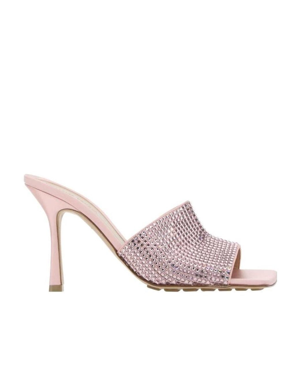 Bottega Veneta Pink Embellished Stretch Mules