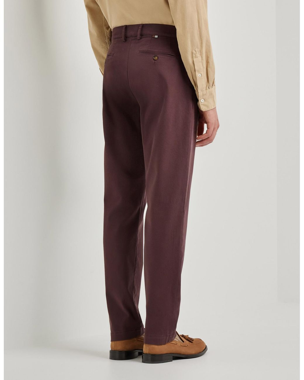 Canali Purple Twill-Weave Trousers for men