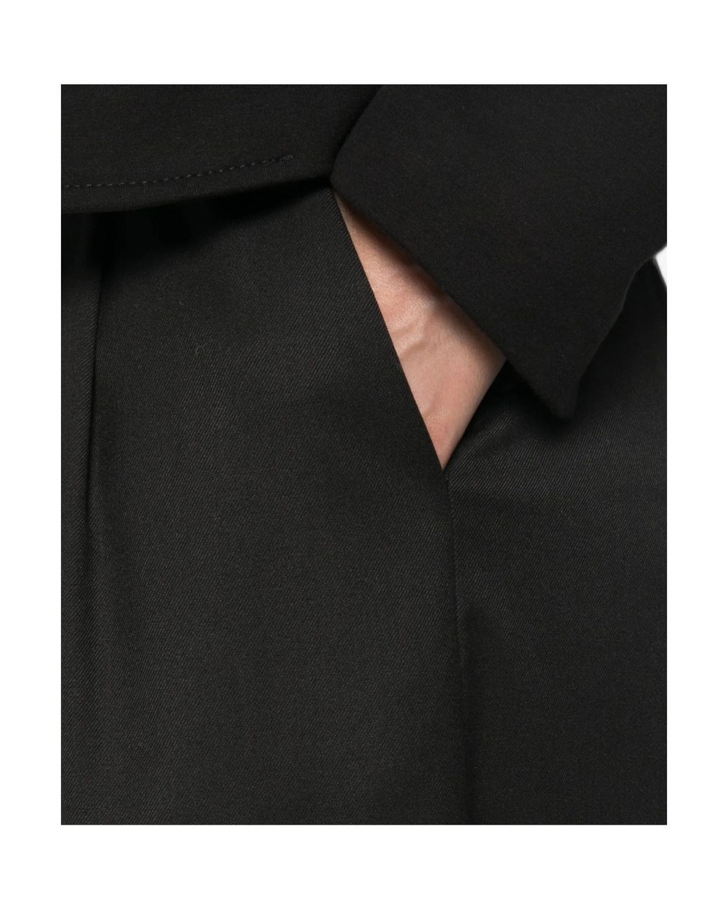 ERMANNO FIRENZE Black Pleated Wide-Leg Casual Trousers
