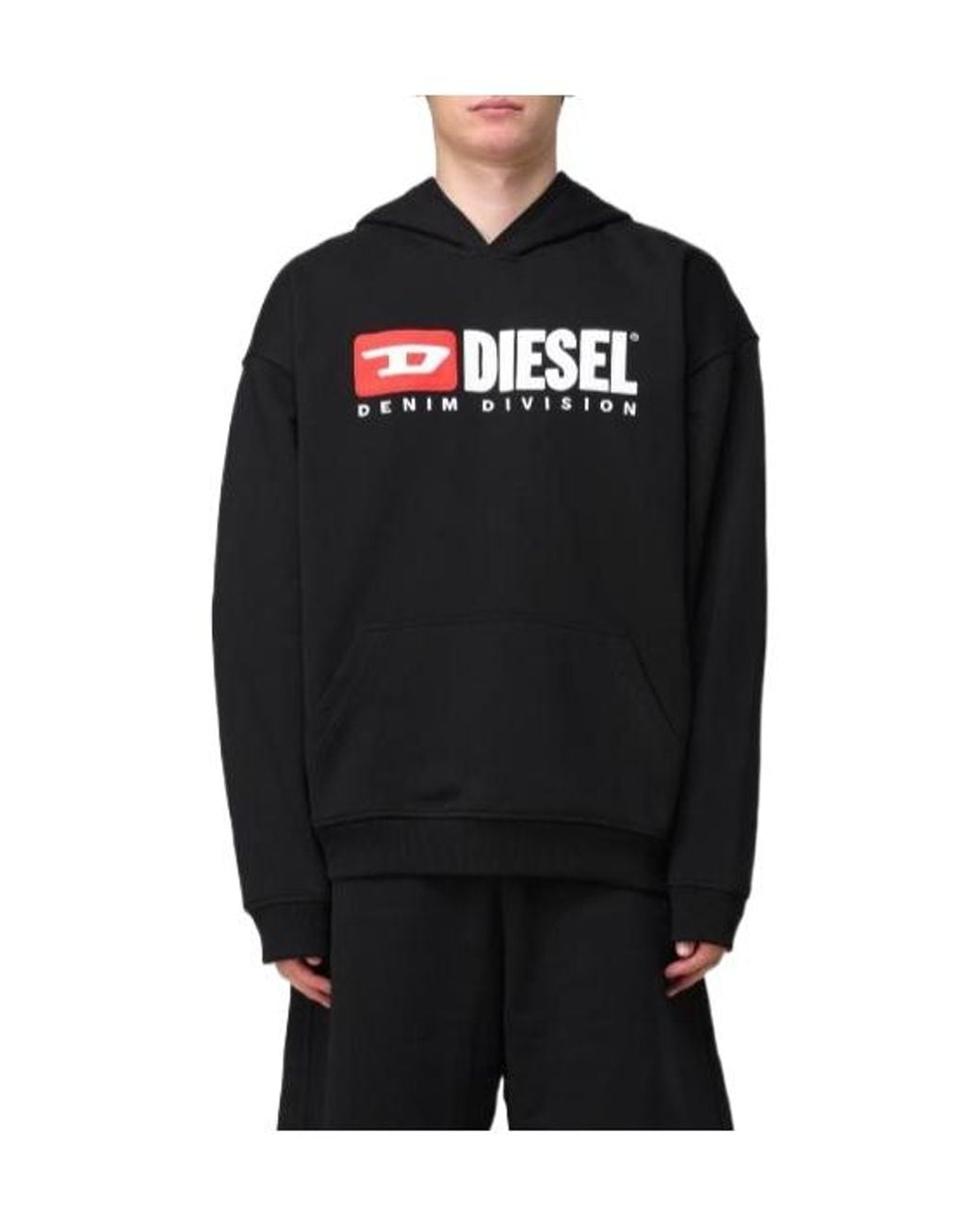 DIESEL Black S-Boxt Logo Printed Hoodie for men