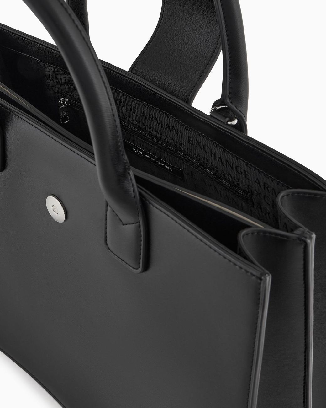 ARMANI EXCHANGE Black Top Handle Tote Bag