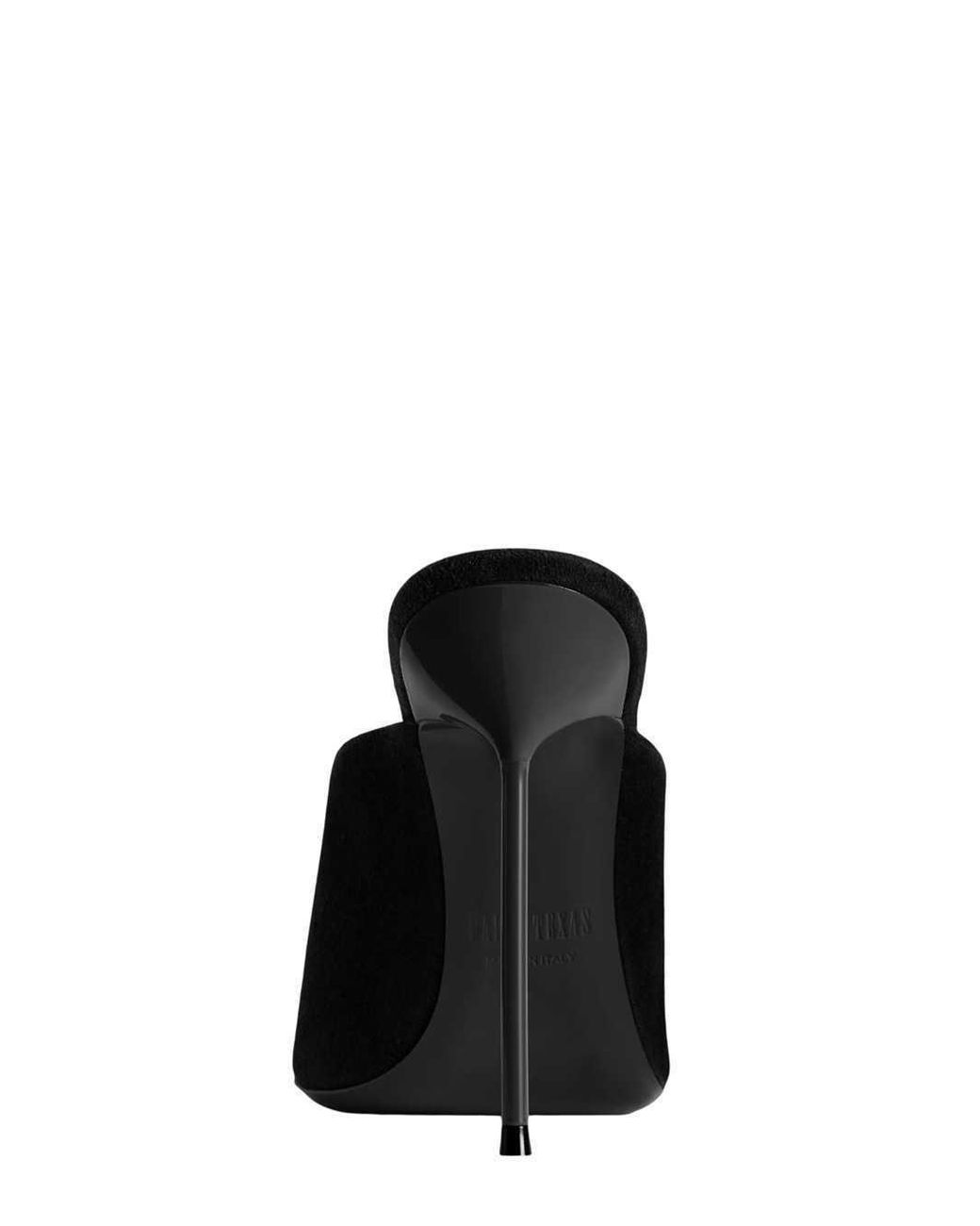 Paris Texas Black Lidia Pointed-Toe Heeled Mules