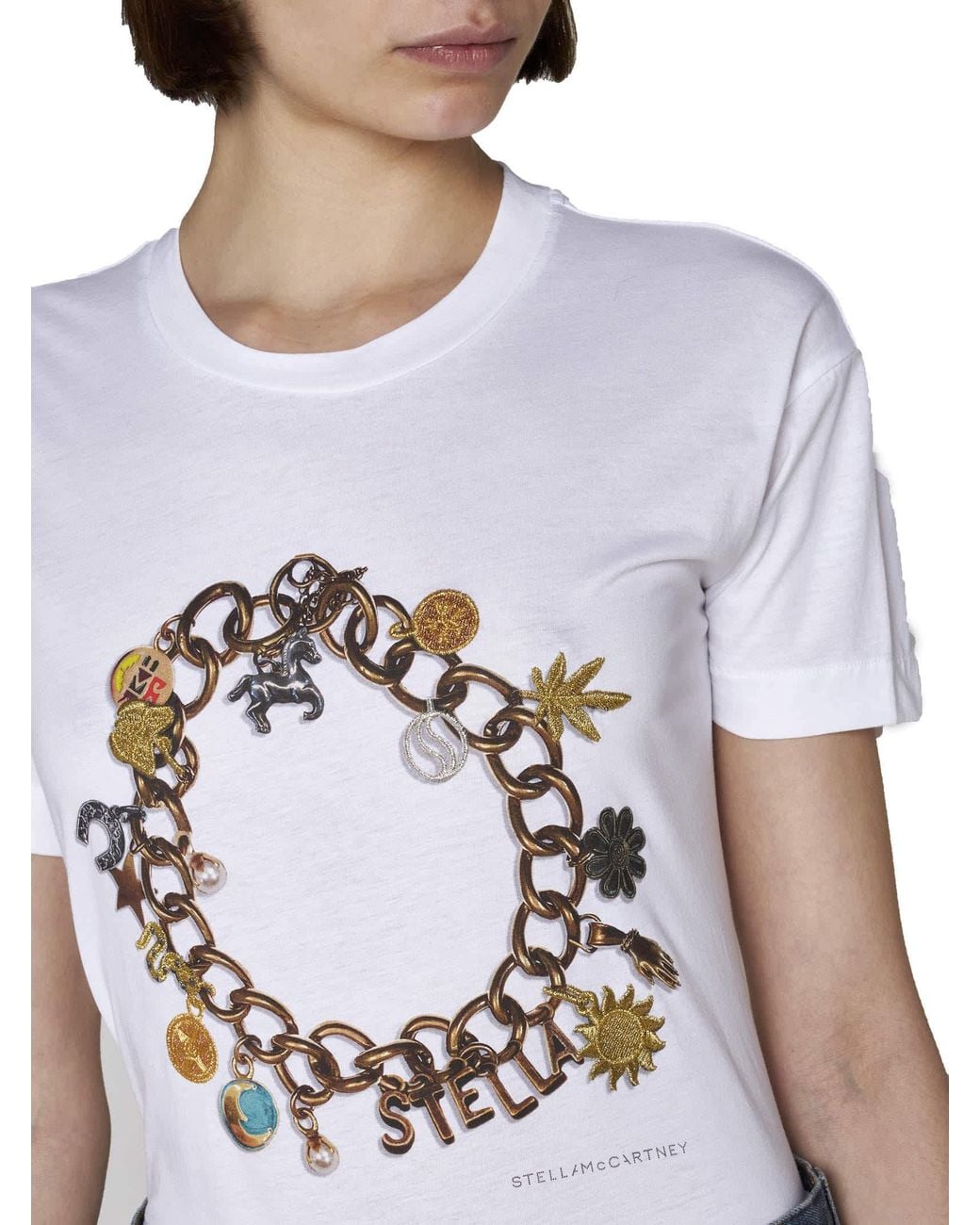 Stella McCartney White Round-Necked T-Shirt