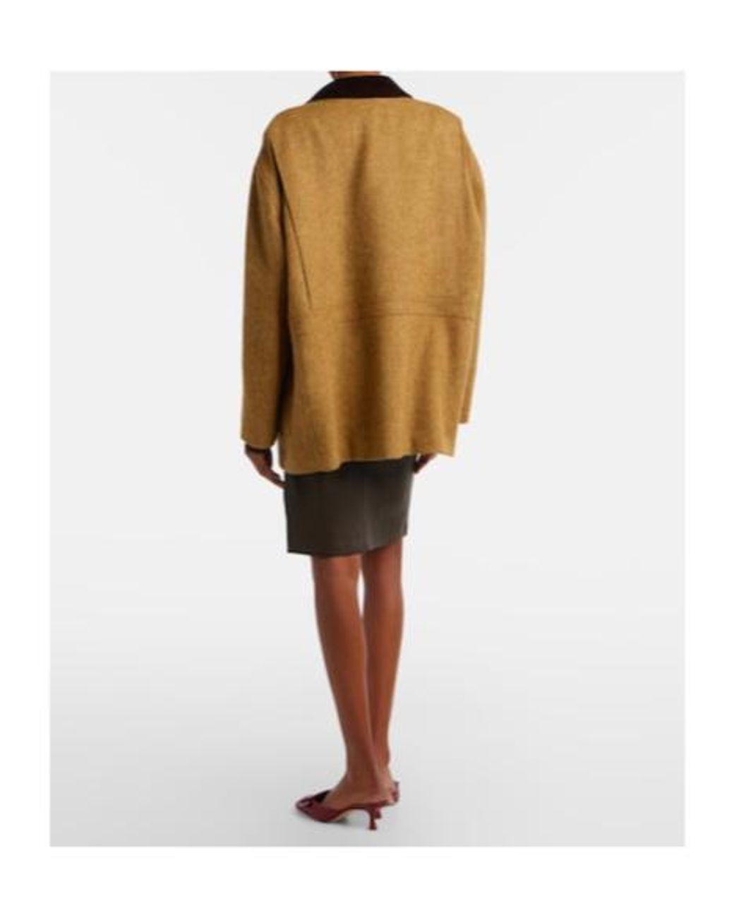 Stouls Brown Gin Leather Midi Skirt