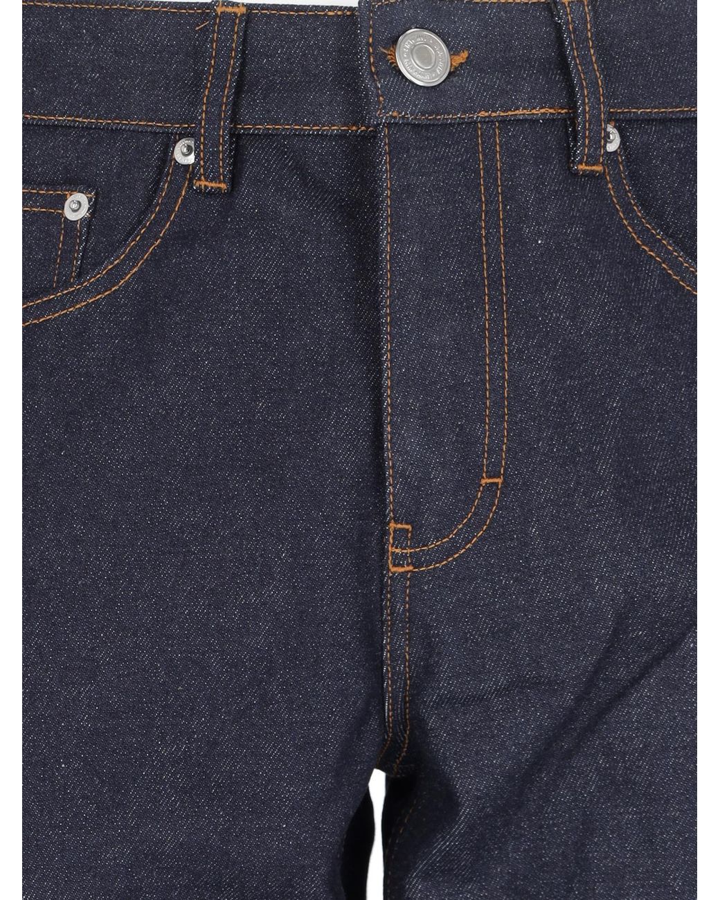AMI Blue Ami Logo Patch Straight-Leg Jeans for men
