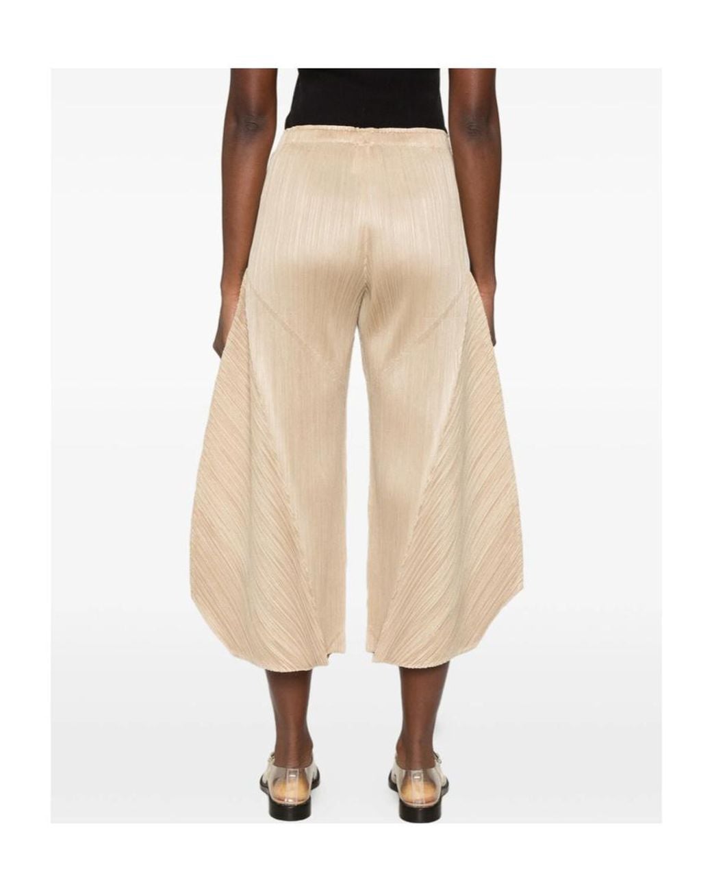 Pleats Please Issey Miyake Natural Pleated Casual Trousers