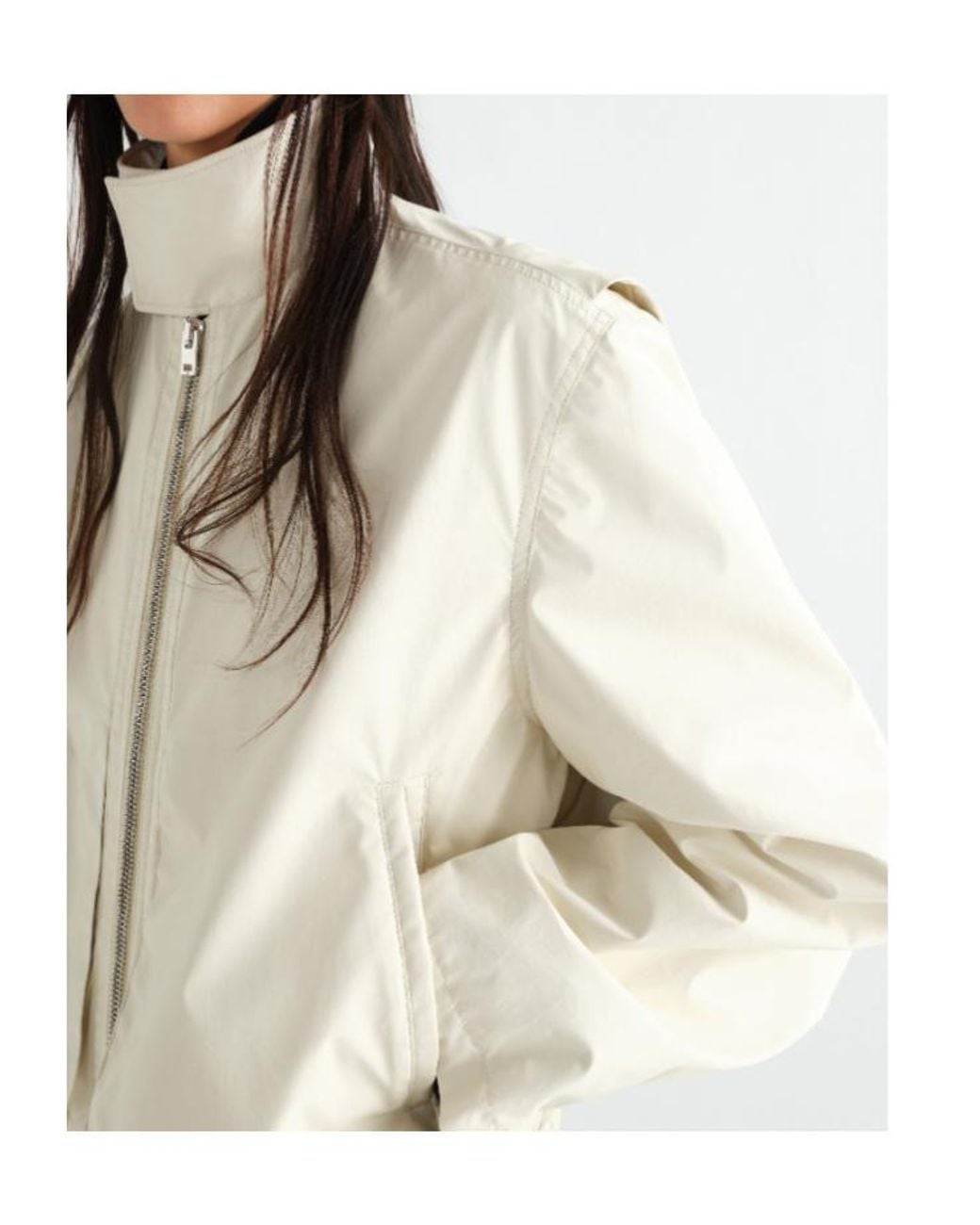 Lemaire White Zipped Stand-Collar Bomber Jacket
