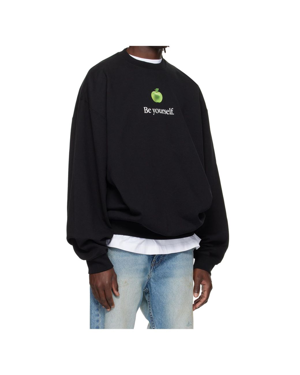 Vetements Black Be Yourself Printed Crewneck Sweatshirt for men