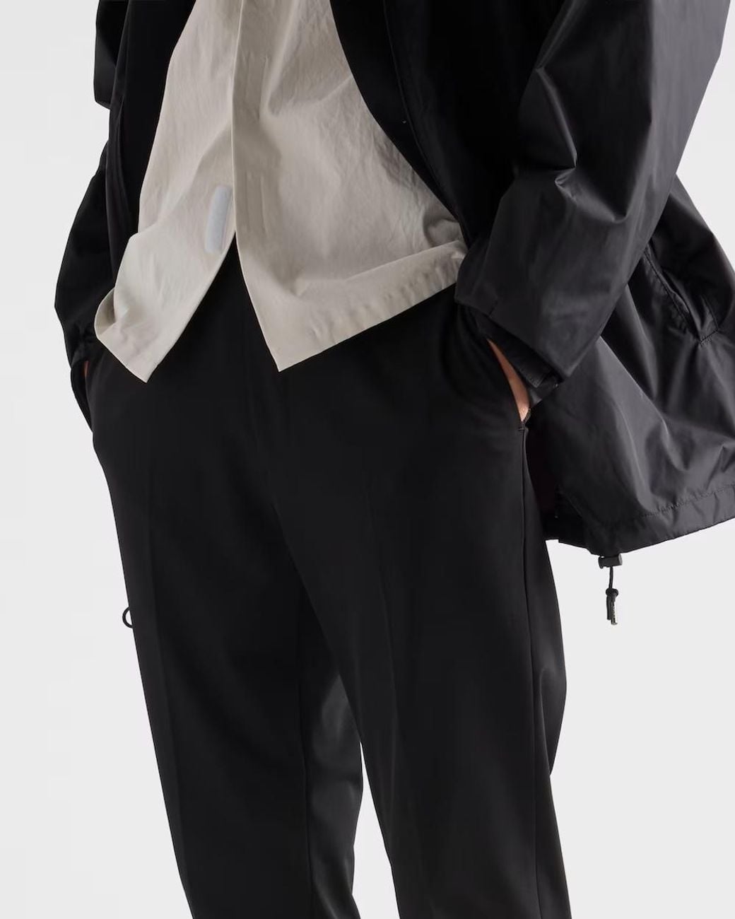 Prada Black Stretch Technical Fabric Pants for men