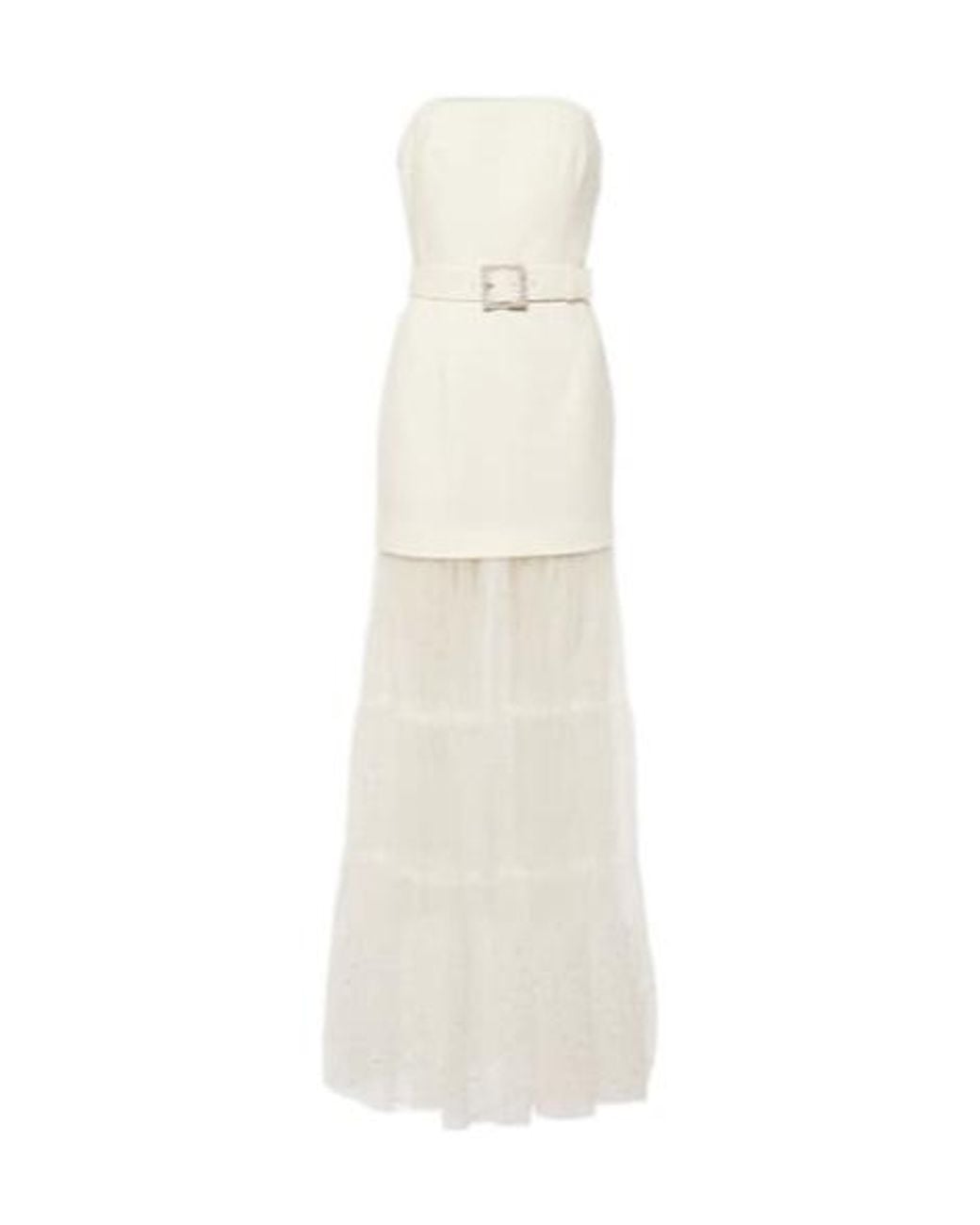 Rebecca Vallance White Mirabella Tulle Crepe Dress