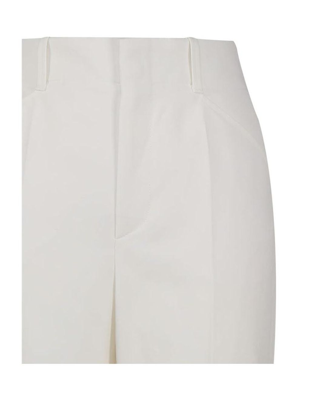 Chloé White Chloé High-Waisted Wide Leg Trousers