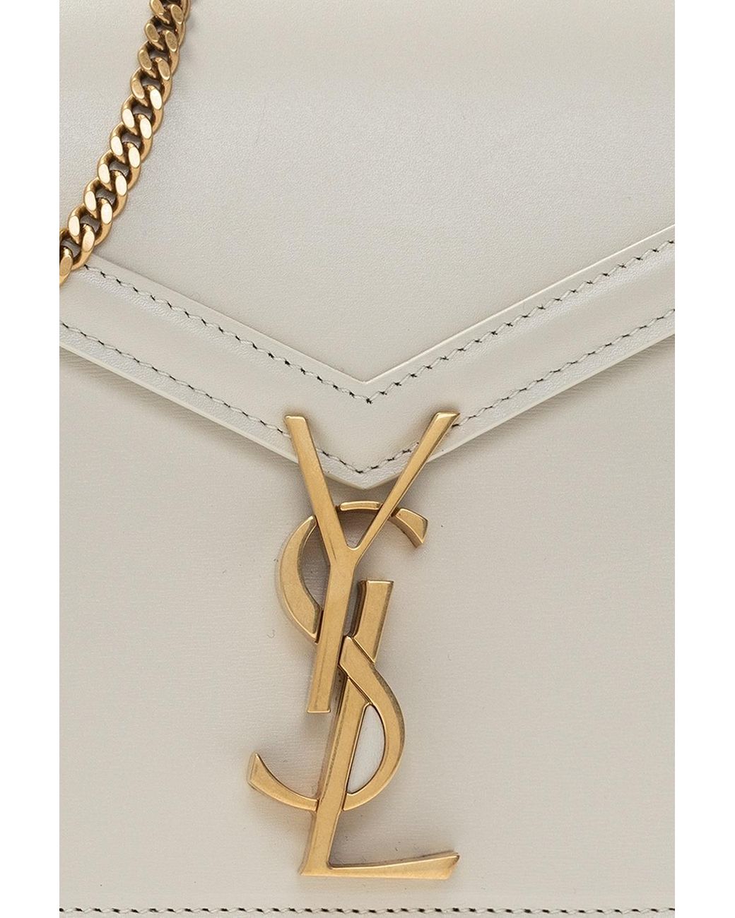 Saint Laurent Natural Cassandra Monogram Shoulder Bag