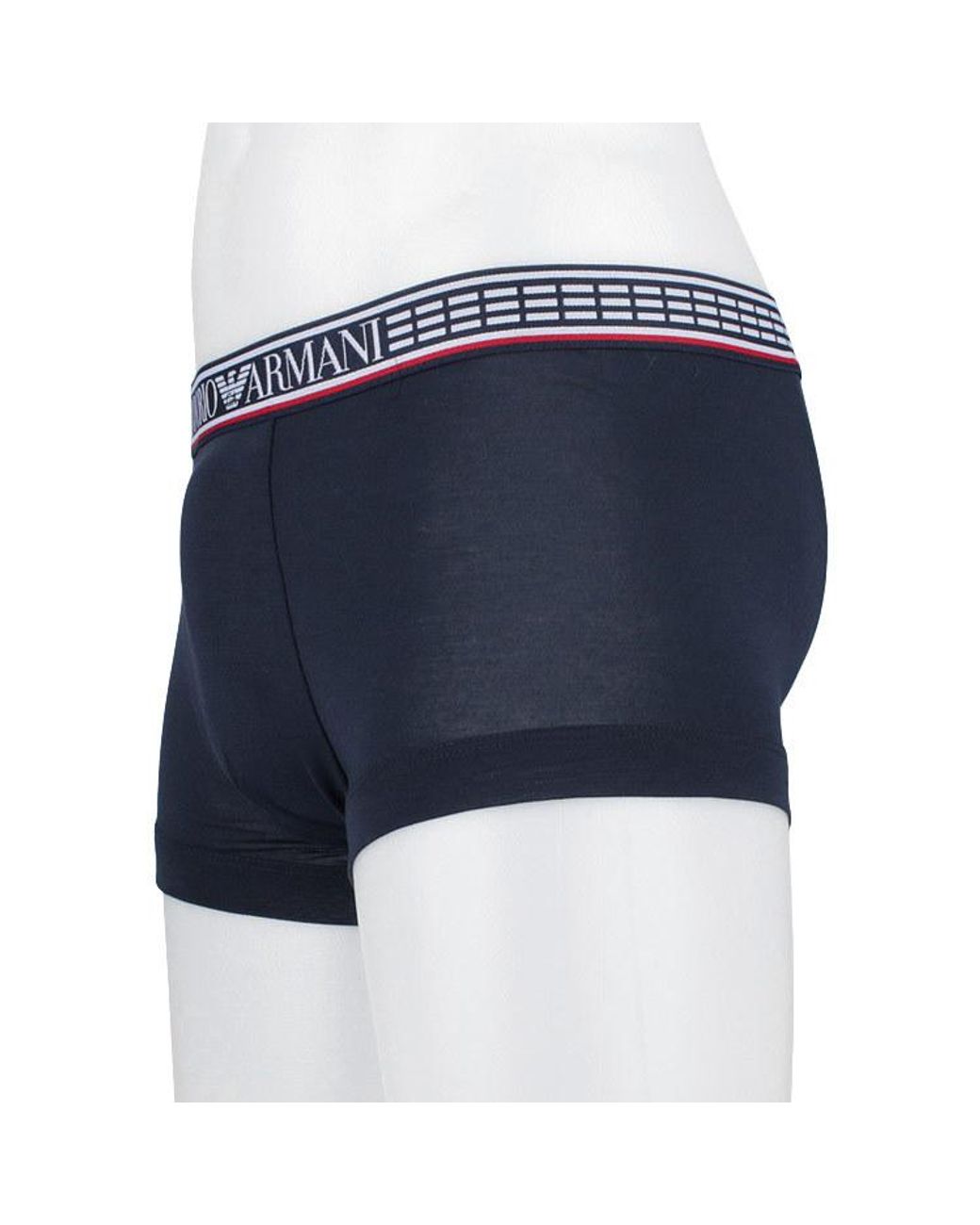 Emporio Armani Blue Logo Boxer Briefs, Pack Of 3 for men
