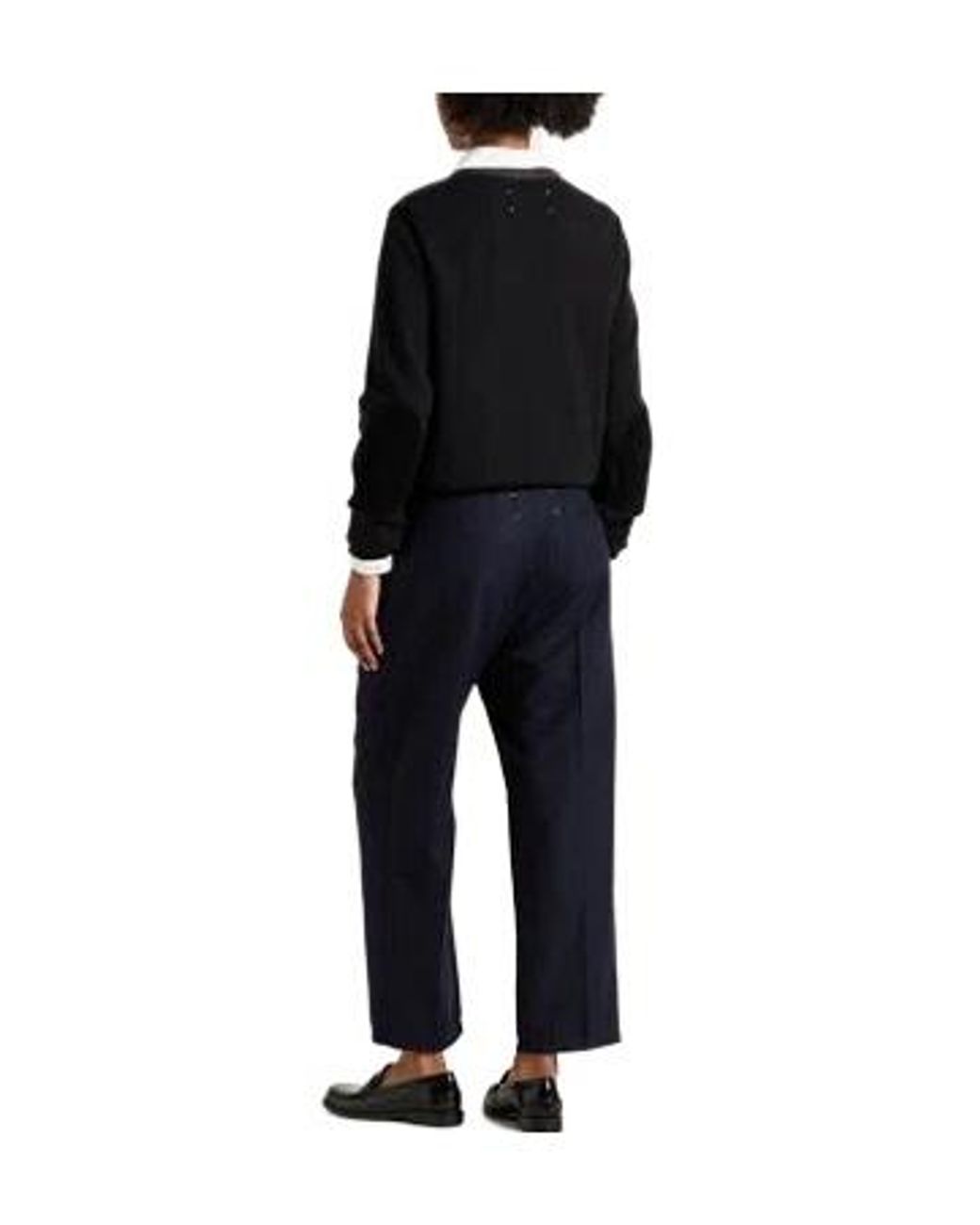 Maison Margiela Blue Vertical Striped Straight-Leg Pants