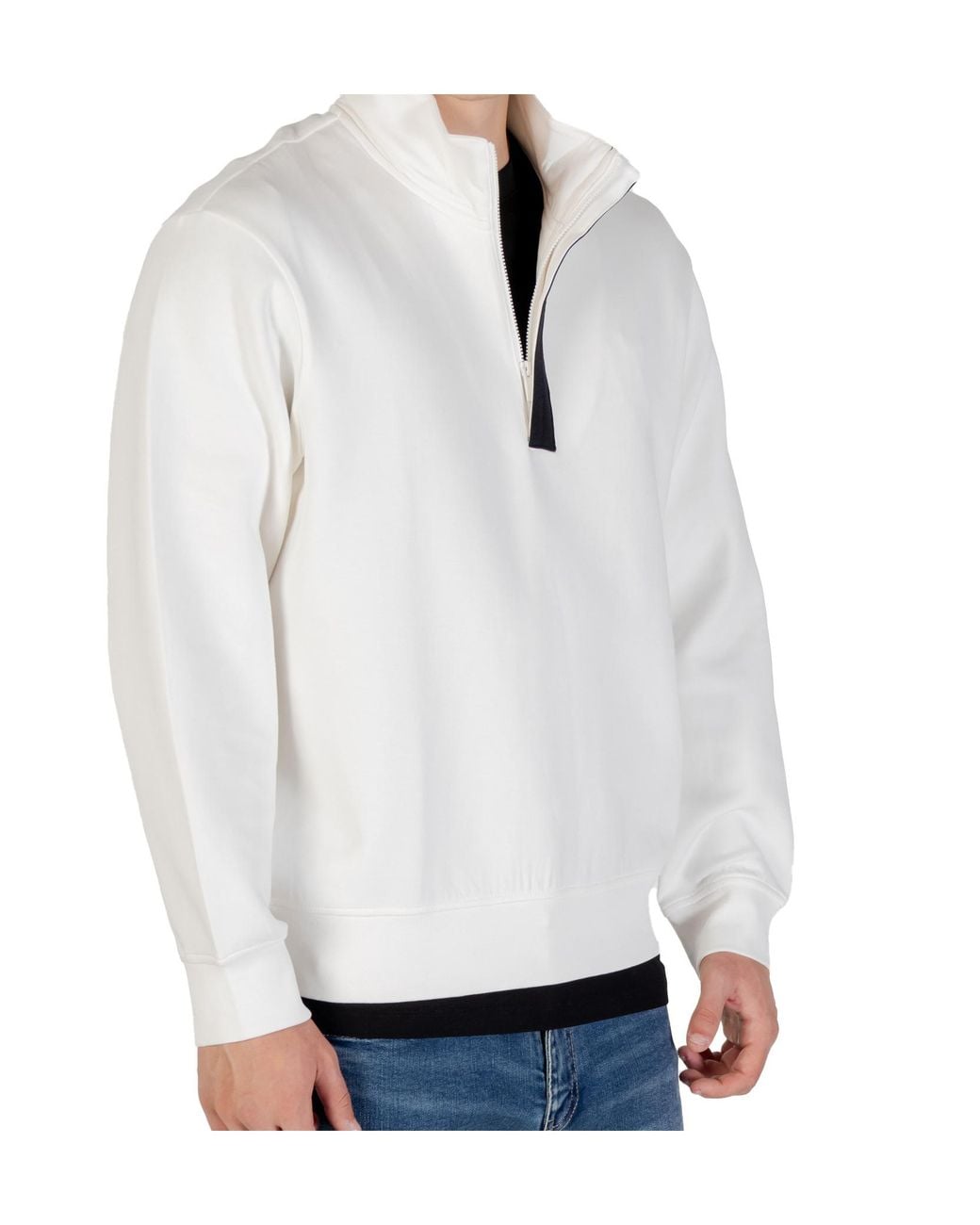 ARMANI EXCHANGE White Long-Sleeved Sweatshirt for men