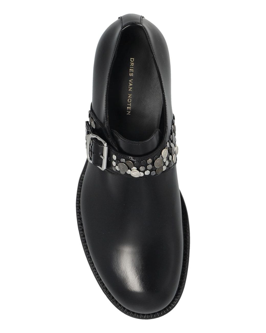 Dries Van Noten Black Stud Embellished Loafers for men