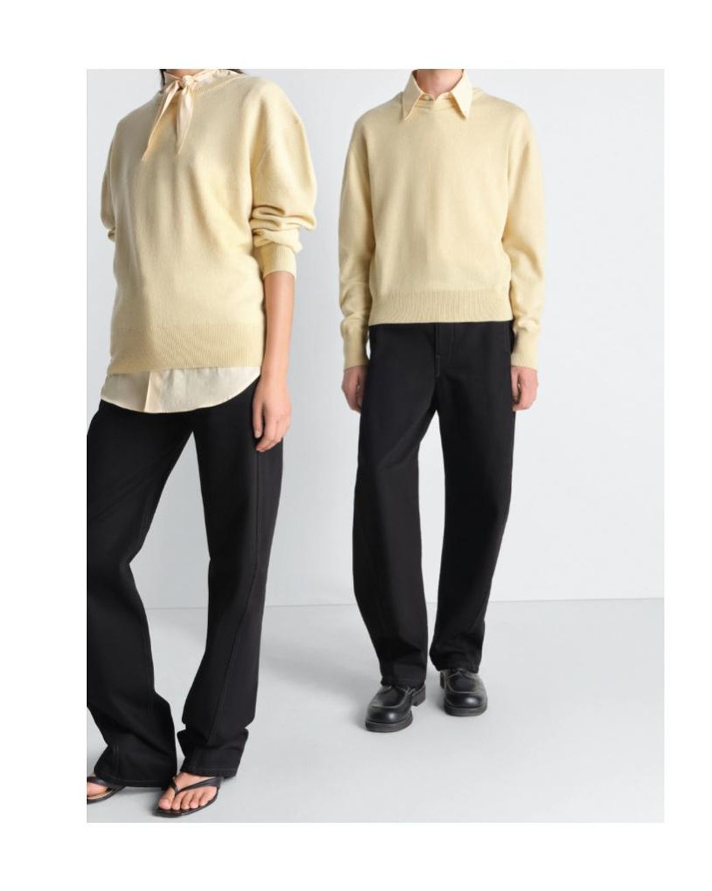 Lemaire Natural Crew Neck Sweater for men